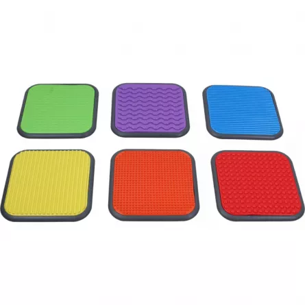 Stimulare tactila - Set de 6 placi senzoriale de podea, 30 x 30 cm