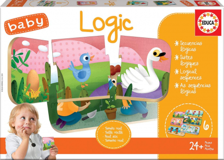 Puzzle-uri logice - Set de 6 puzzle-uri din cate 3 piese - Secvente logice