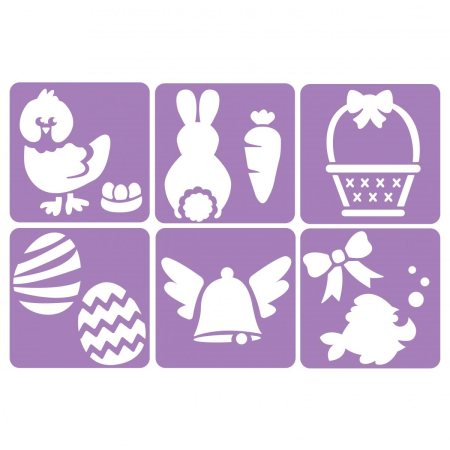 Sabloane - Set de 6 șabloane, 14 x 14 cm - De Paște