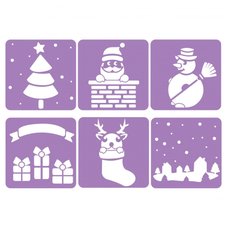 Sabloane - Set de 6 șabloane - Iarna, 14 x 14 cm