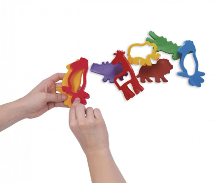 Noutăți - Set de 6 șabloane pentru plastilină - Animale din junglă