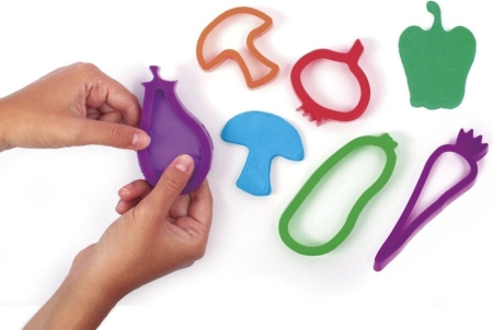 Noutăți - Set de 6 șabloane pentru plastilină - Legume