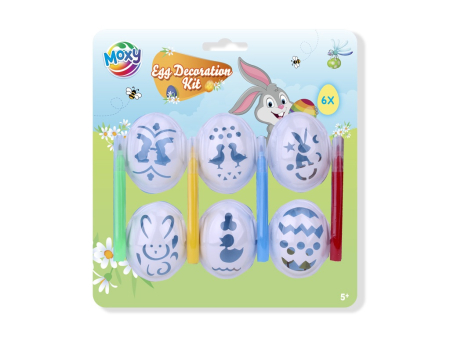 Art&Craft - Set de 6 șabloane și 4 carioci pentru decorat ouă