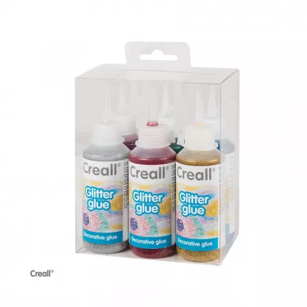 Lipici si adezivi - Set de 6 tuburi cu lipici cu sclipici