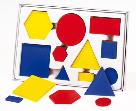 Jocuri si jucarii educative - Set de 60 de forme geometrice colorate din plastic