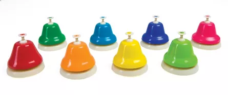 Jucarii si instrumente muzicale - Set de 8 clopotei metalici cu buton
