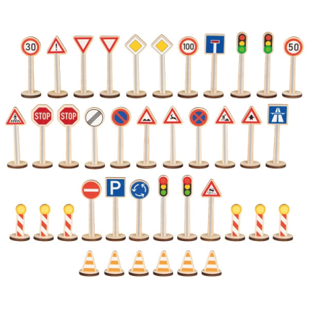 Jocuri si jucarii educative - Set de 80 de semne de circulație