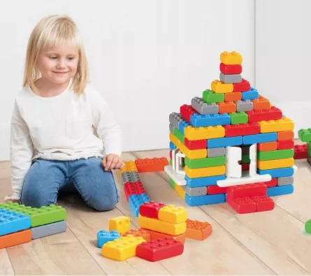Jocuri de constructie si asamblare - Set de construcție cu ferestre și uși - 140 de piese