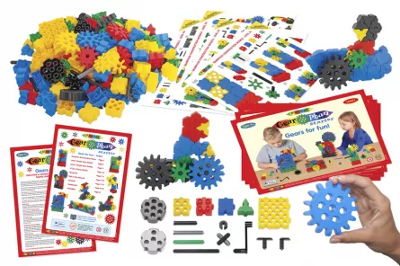 Jocuri STEM - Set de construcție Gearphun Starter cu 200 de piese