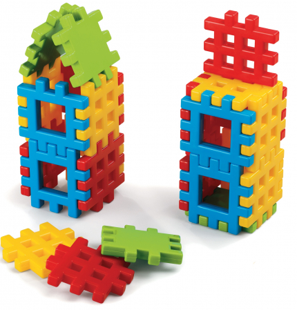 Cuburi de constructie - Set de construcţii tip vafă cu 24 de piese