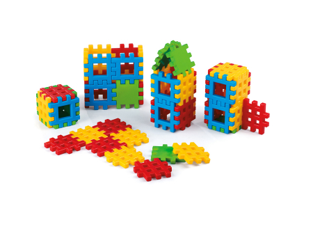 Cuburi de constructie - Set de construcţii tip vafă cu 48 de piese