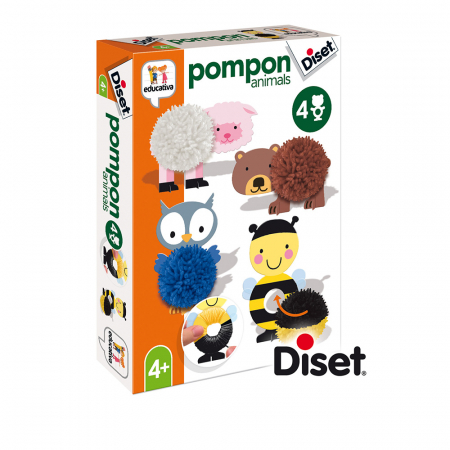 Set de creatie cu 12 piese din carton si 5 gheme din lana - Animale [1]