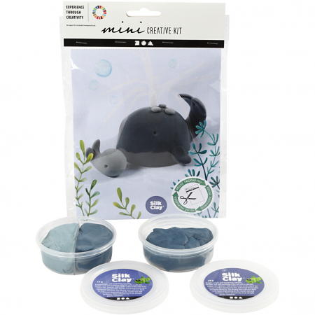 Modelaj - Set de creatie cu plastilina - Balena cu pui