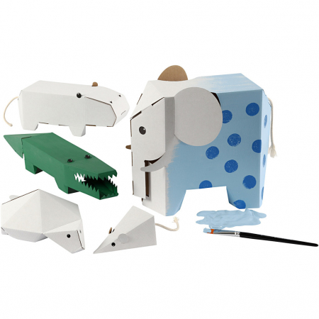 Suport pentru decor - Set de creatie din carton - 5 Animale