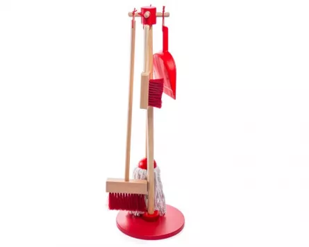 Meserii - Set de curatenie cu 4 accesorii din lemn