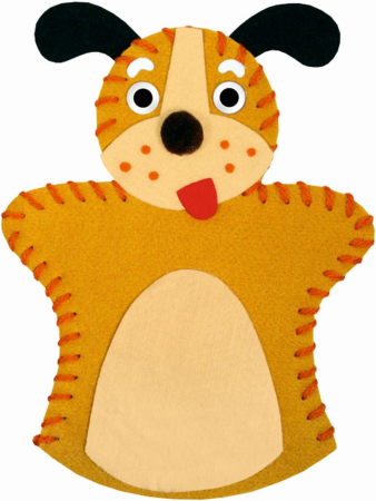 Art&Craft - Set de cusut - Marionetă cățel din fetru, 20 cm