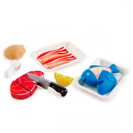 Bucatarie - Set de joaca din lemn - Proteine delicioase