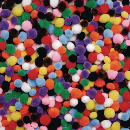Pom-Pom - Set mini pom-pom muticolor - 450 de piese