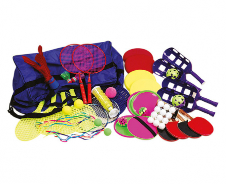 Jucarii outdoor - Set mixt cu accesorii pentru 7 jocuri cu palete