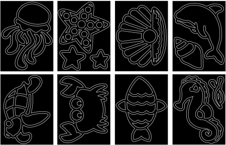 Set pentru crearea a 12 decoratiuni translucente - Animale marine [1]