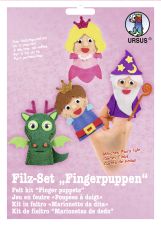 Seturi de creatie - Set pentru crearea a 4 marionete pentru degete - Personaje din povesti