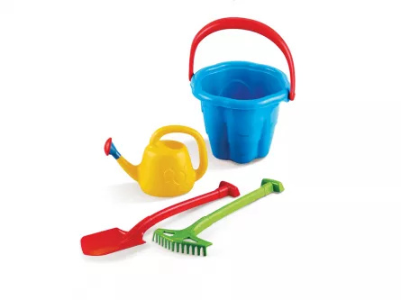 Jucarii outdoor - Set pentru nisip - găleată, stropitoare,lopată şi greblă