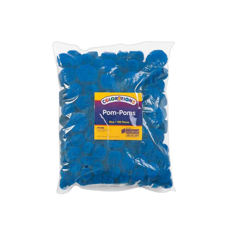 Accesorii decorative - Set pom-pom - 100 de piese – albastru