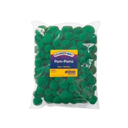 Accesorii decorative - Set pom-pom - 100 de piese - verde