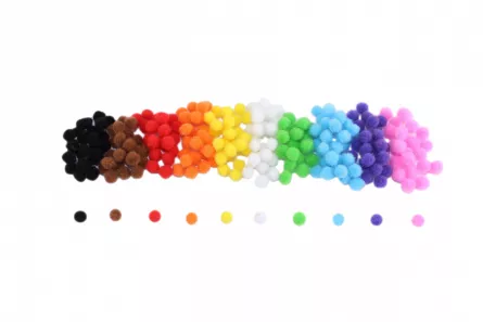 Suport pentru decor - Set pom-pom multicolor, 200 buc