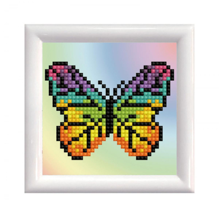 Art&Craft - Set tablou cu diamante si rama - Fluture, 15 x 15 cm