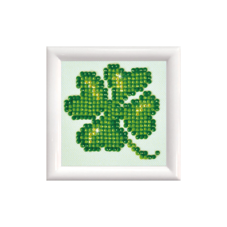 Art&Craft - Set tablou cu diamante și ramă - Trifoi cu patru foi