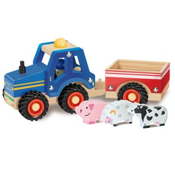 Cutia cu jucarii - Set tractor cu remorcă și 3 animale