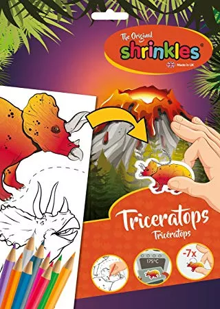 Seturi de creatie - Shrinkles - Realizează-ți propriile accesorii cu dinozauri Triceratops