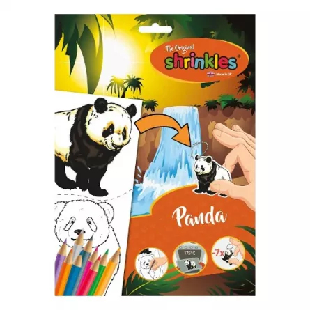 Seturi de creatie - Shrinkles - Realizează-ți propriile accesorii cu urși panda