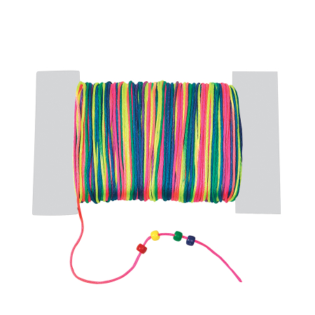 Margele, paiete si alte accesorii - Șnur curcubeu din satin - 90 de metrii