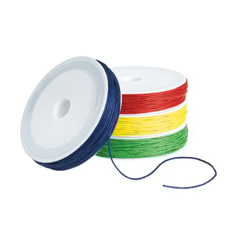 Margele, paiete si alte accesorii - Șnur de bumbac cerat - set de 4 culori