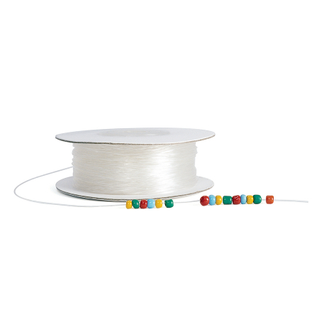 Margele, paiete si alte accesorii - Șnur satinat elastic -alb -90 de metrii
