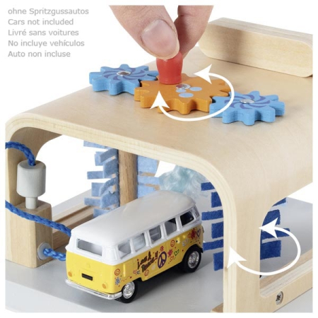 Cutia cu jucarii - Spălătorie auto din lemn, 16 x 16 x 10 cm