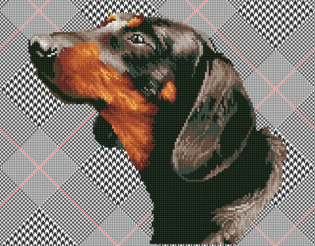 Art&Craft - Tablou cu diamante - Dachsie, 37 x 47 cm