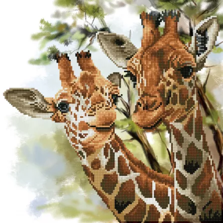 Tablouri diamonds - Tablou cu diamante - Doua girafe