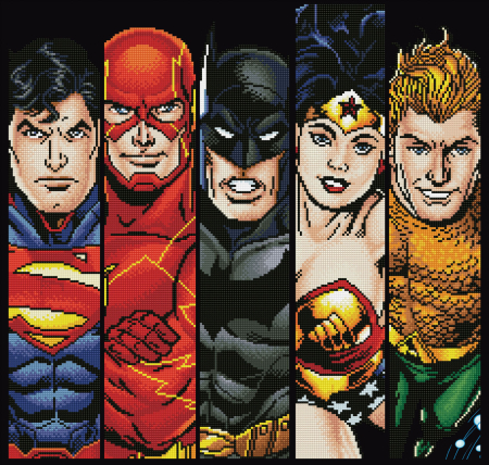 Art&Craft - Tablou cu diamante - Liga dreptății, 65 x 62 cm