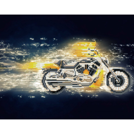 Art&Craft - Tablou cu diamante – Motocicletă în viteză, 35 x 45 cm