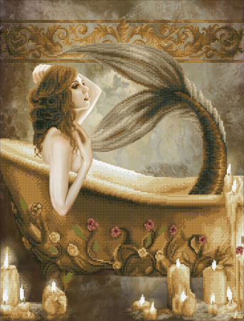 Art&Craft - Tablou cu diamante - Sirenă în cadă, 68 x 52 cm