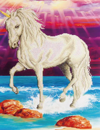 Art&Craft - Tablou cu diamante - Unicorn magic, 77 x 51 cm