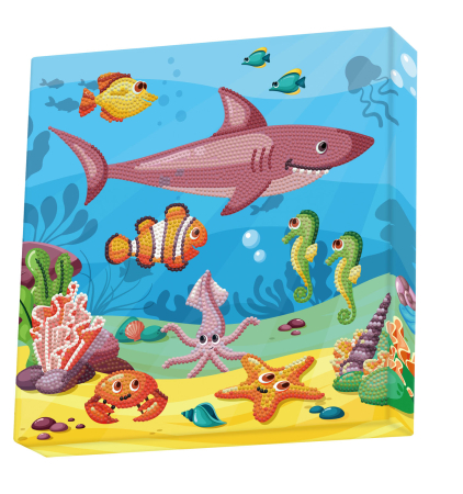 Art&Craft - Tablou Diamond Box – Animale din ocean, 28 x 28 cm