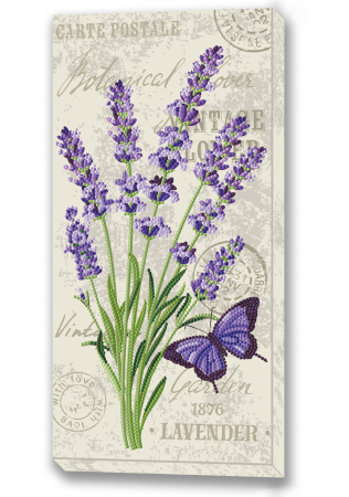Art&Craft - Tablou Diamond Box - Flori de lavanda, 40 x 20 cm