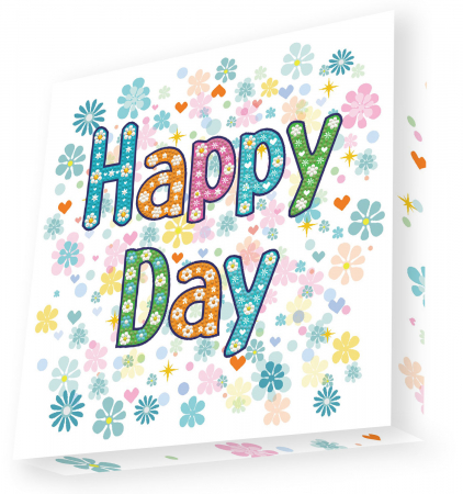 Tablouri diamonds - Tablou Diamond Box – Happy Day, 22 x 22 cm