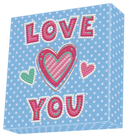 Art&Craft - Tablou Diamond Box – Love you, 15 x 15 cm