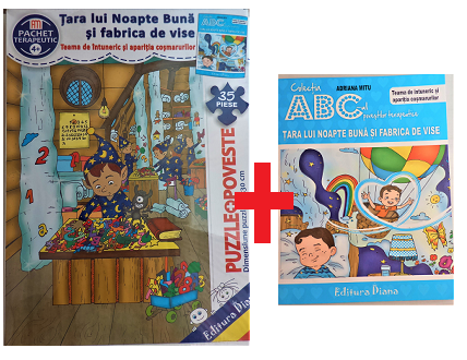 Carti si mape - tara lui Noapte Buna si fabrica de vise -Set Puzzle + poveste terapeutica