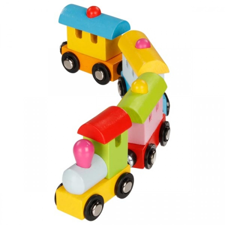 Trenulet cu locomotiva si 3 vagoane, cuplaje magnetice [1]